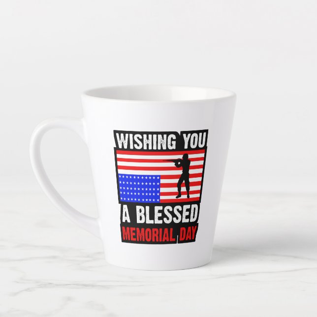 Wishing You A Blessed Memorial Day-62237 Latte Mug (Left)