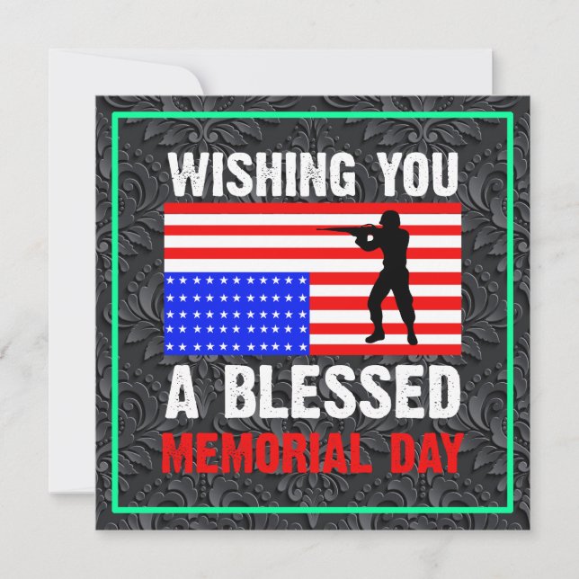 Wishing You A Blessed Memorial Day Invitation (Front)