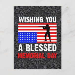 Wishing You A Blessed Memorial Day Invitation Postcard