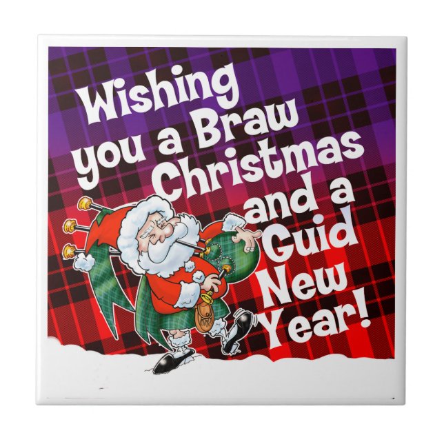 Wishing you a Braw Christmas  Tile (Front)