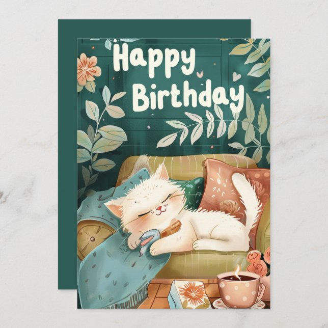 Wishing You a Day Filled With PURRTH-day Love (Front/Back)