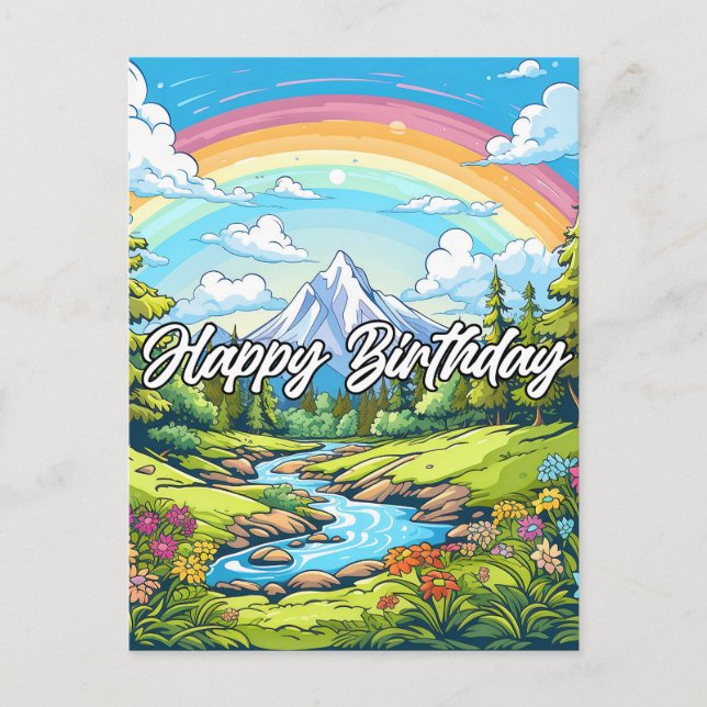 Wishing You A Delightful Birthday Postcard (Front)