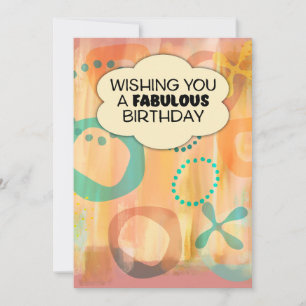Wishing You a Fabulous Birthday Orange Card