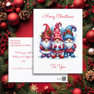 Wishing you a Festive Christmas   Holiday Gnomes Postcard