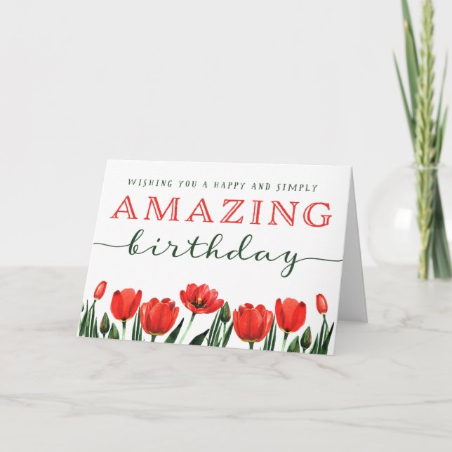Wishing You a Happy and Simply AMAZING Birthday Thank You Card (Front)