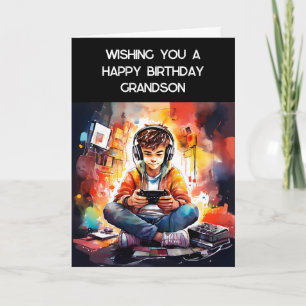 Wishing You a Happy Birthday Grandson   Gamer Card