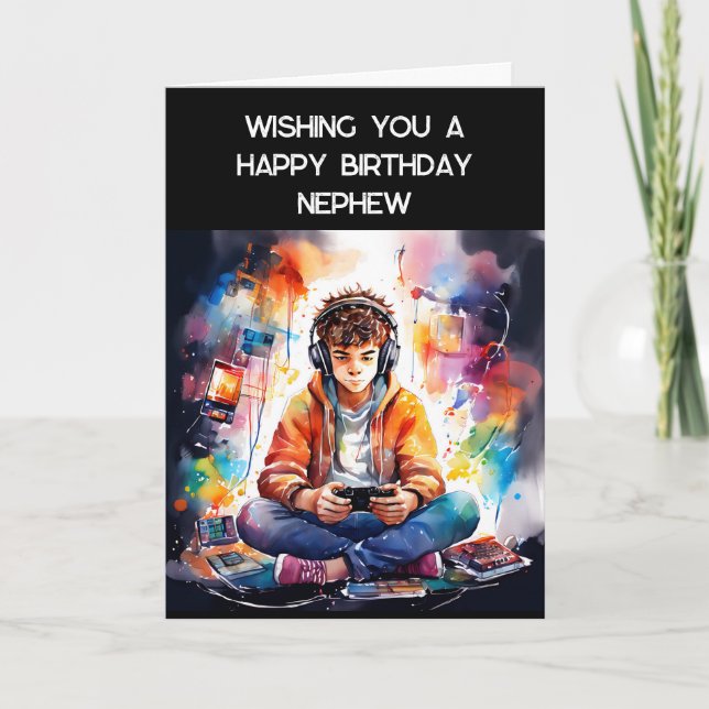 Wishing You a Happy Birthday Nephew | Gamer Card (Front)