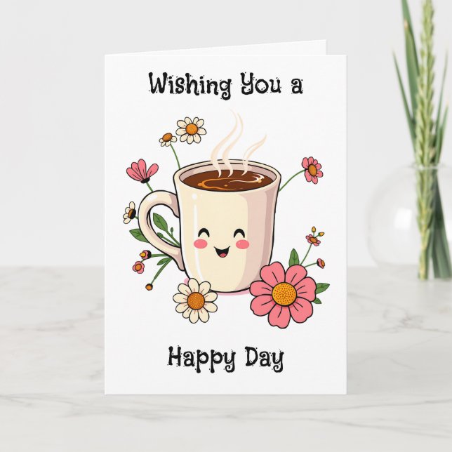 Wishing You a Happy Day | Cute Friendship Card (Front)