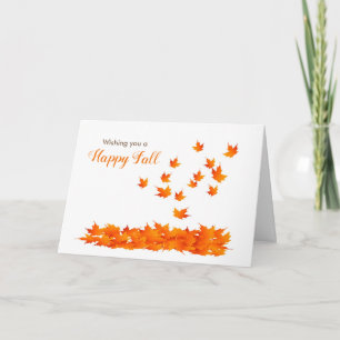 Wishing you a Happy Fall Leaves Card for Autumn