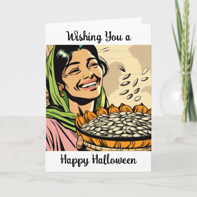 Wishing You a Happy Halloween Nostalgic Holiday Card (Front)