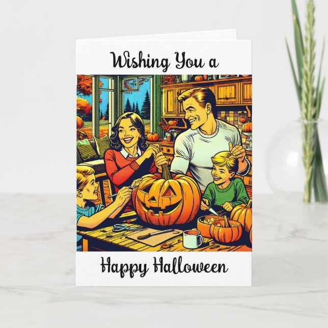 Wishing You a Happy Halloween Nostalgic Holiday Card (Front)