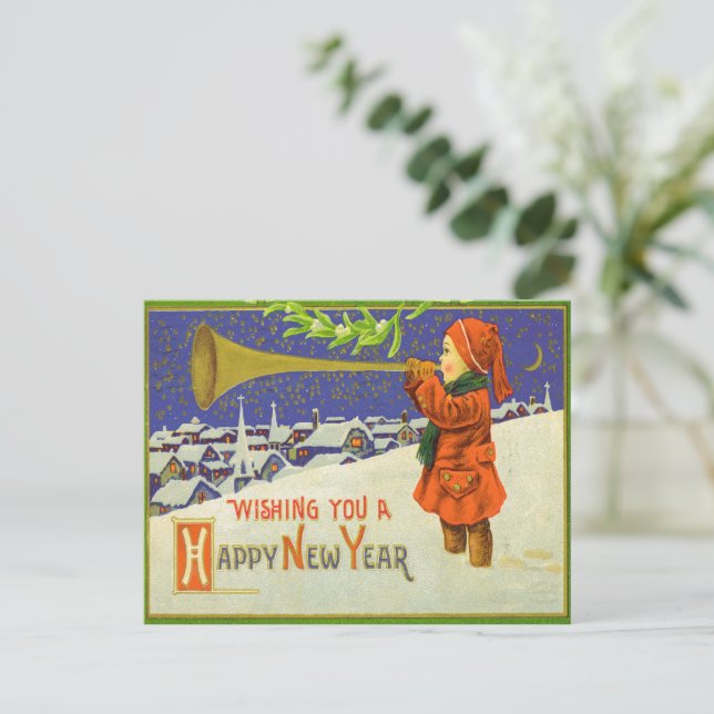 Wishing You a Happy New Year Postcard (Standing Front)