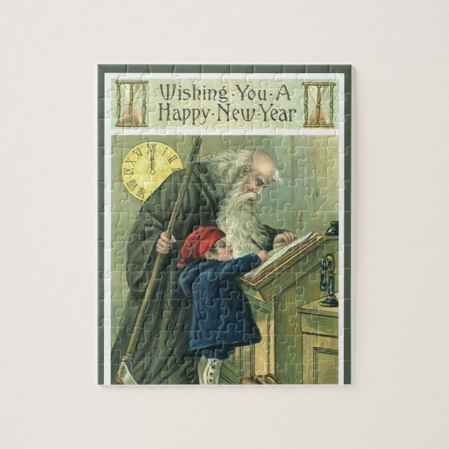 Wishing You a Happy New Year, Vintage Father Time  Jigsaw Puzzle (Vertical)