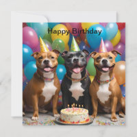 Wishing You A Happy Staffy Birthday, Bday Card