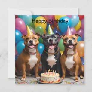 Wishing You A Happy Staffy Birthday, Bday Card