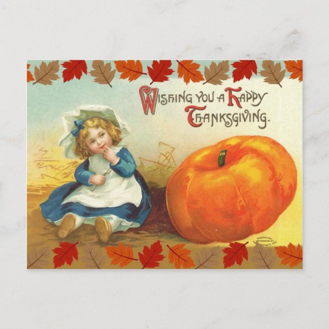 Wishing You a Happy Thanksgiving Holiday Postcard (Front)