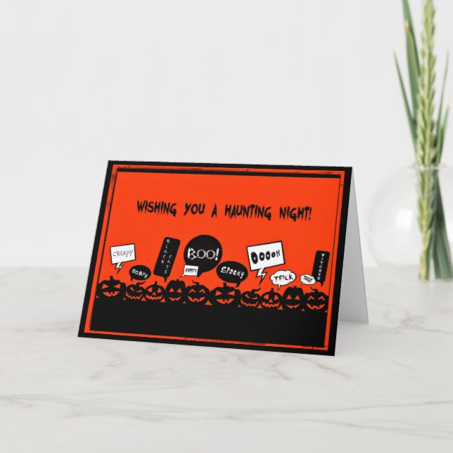 Wishing You a Haunting Night - Halloween Card (Front)