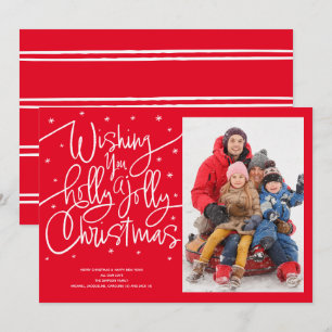 Wishing You a Holly Jolly Christmas Holiday Card