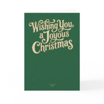 Wishing You a Joyous Christmas Green Greeting
