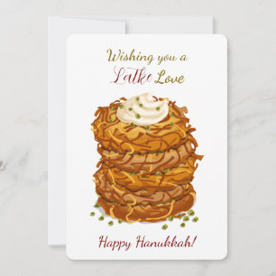 Wishing You a Latke Love Funny Hanukkah Greeting Holiday Card