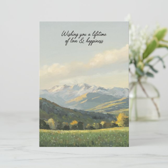 Wishing You a Lifetime of Love & Happiness  Invitation (Standing Front)