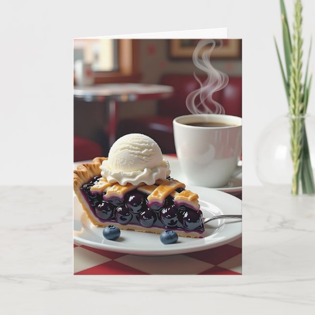 Wishing You a Lovely Birthday | Pie and Ice Cream Card (Front)