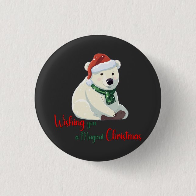 Wishing you a magical Christmas Beer 3 Cm Round Badge (Front)