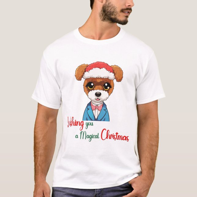 Wishing you a magical Christmas Dog T-Shirt (Front)