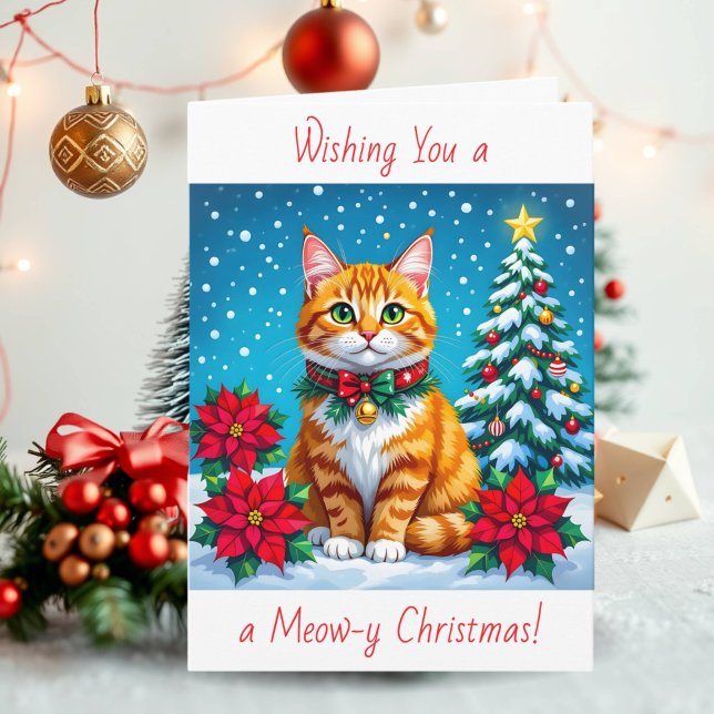 Wishing You a Meow-y Christmas | Personalized Holiday Card (Creator Uploaded)