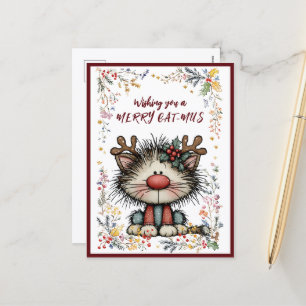 Wishing You A Merry CAT-MUS Holiday Postcard