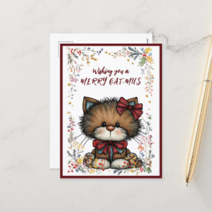 Wishing You A Merry CAT-MUS Holiday Postcard