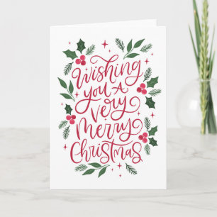 Wishing You A Merry Chirstmas Hand-lettered Card