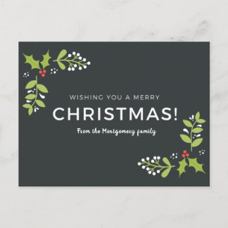 Wishing You A Merry Christmas! Customisable Postcard