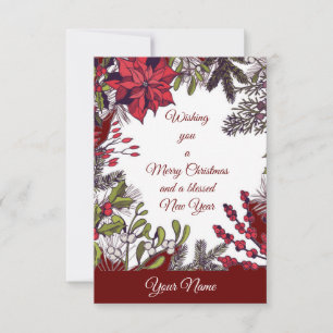Wishing you a Merry Christmas Greeting Card