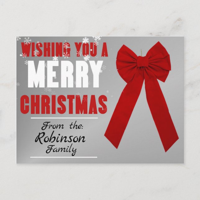 Wishing you a Merry Christmas Personalised card (Front)