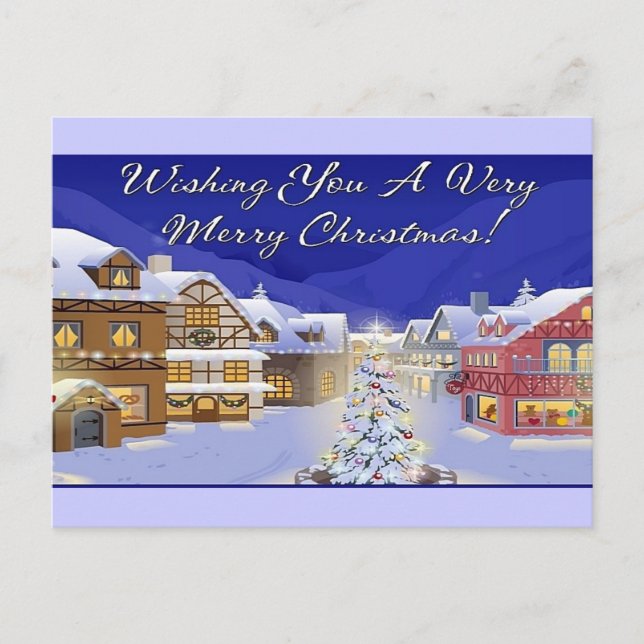 Wishing You a Merry Christmas Postcard (Front)