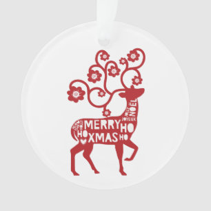 Wishing you a Merry Christmas Reindeer Ornament