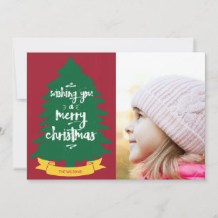 Wishing You a Merry Christmas Tree Photo Card