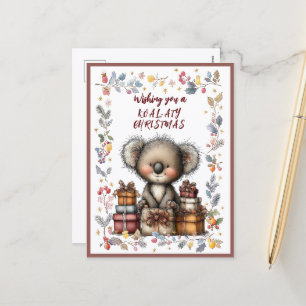 Wishing You A Merry KOAL-ATY Christmas Holiday Postcard