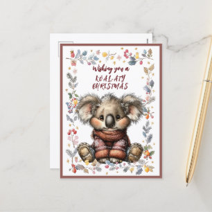 Wishing You A Merry KOAL-ATY Christmas Holiday Postcard