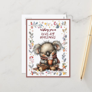 Wishing You A Merry KOAL-ATY Christmas Holiday Postcard