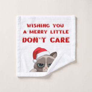 Wishing You A Merry Little Don't Care Cat Bath Towel Set