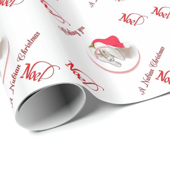 Wishing You A Nubian Christmas Goat Wrapping pape Wrapping Paper (Roll Corner)