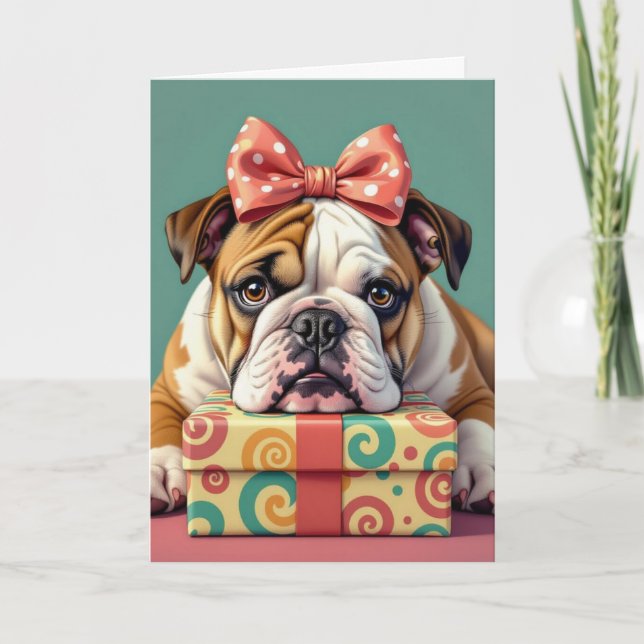 Wishing You a Paw-some Birthday | Funny Bulldog Card (Front)