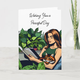 Wishing You a Peaceful Day   Woman Reading  Card