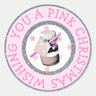 Wishing you a Pink Christmas Sticker