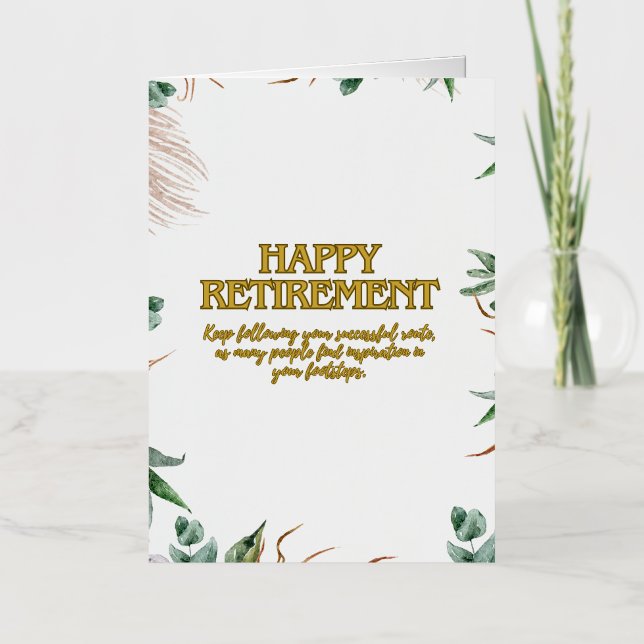 "Wishing You a Relaxing and Rewarding Retirement!" Foil Greeting Card (Front)