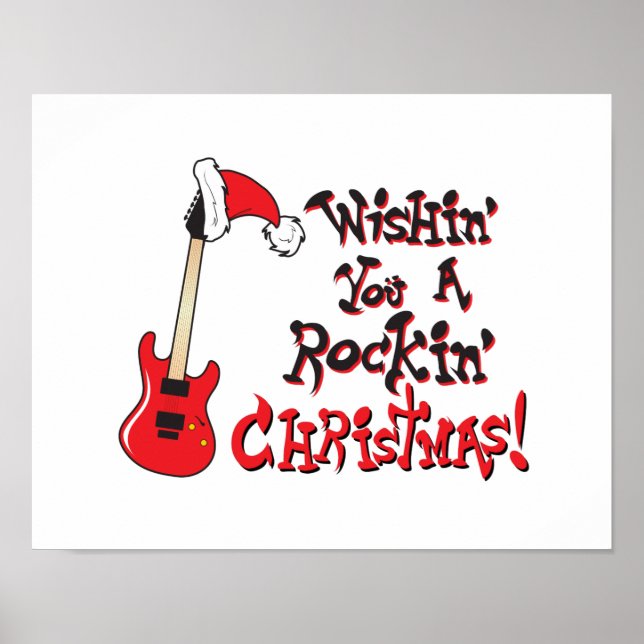 Wishing You a Rocking Christmas Clock Pillow Mugs Poster (Front)