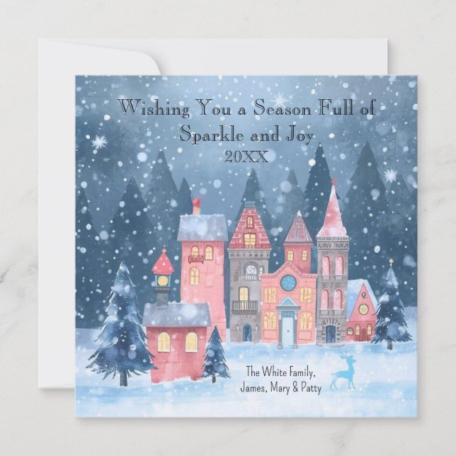 Wishing You a Season Full of Sparkle and Joy  Holiday Card (Front)