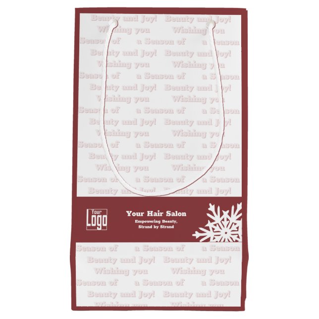 Wishing You a Season of Beauty & Joy - Typography Small Gift Bag (Front)